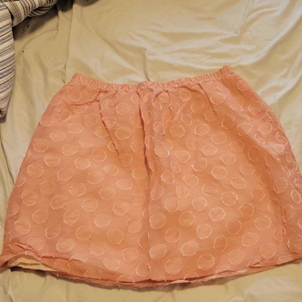J Crew peach polka dot skirt